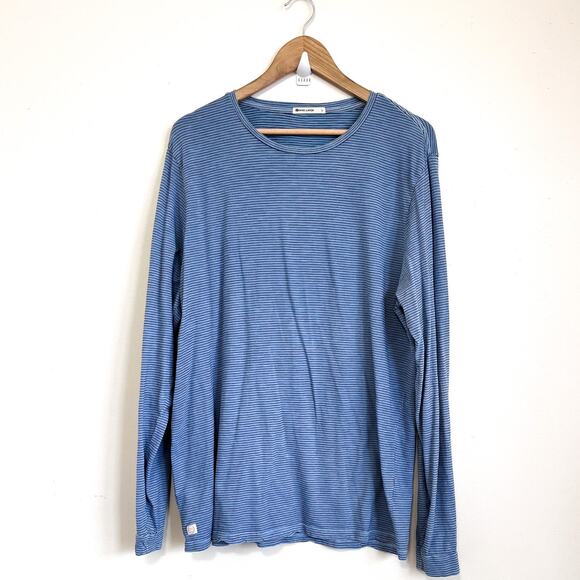 Marine Layer Other - Marine Layer Mens Striped Tee T-Shirt Size L Blue Nautical Long Sleeve Cotton
